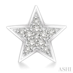 1/10 ctw Star Cutout Round Cut Diamond Earrings in 10K White Gold