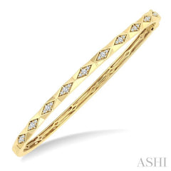 .33CTRDDM GEOMETRIC SHPE BANGLE YG10K-G*