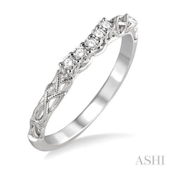 1/10 ctw Round Cut Diamond Wedding Band in 14K White Gold