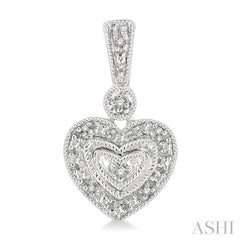 1/20 ctw Heart Shape Single Cut Diamond Earrings in Sterling Silver