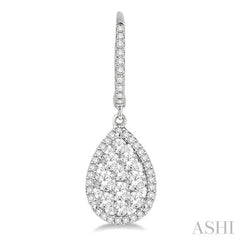 2 ctw Pear Shape Diamond Lovebright Earrings in 14K White Gold