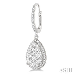 2 ctw Pear Shape Diamond Lovebright Earrings in 14K White Gold