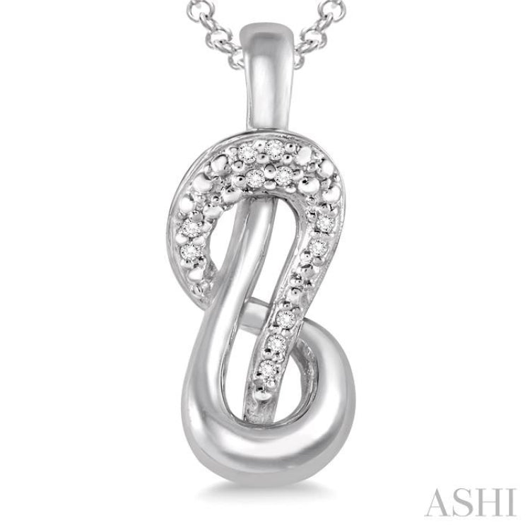 1/20 Ctw Round Cut Diamond Pendant in Sterling Silver with Chain