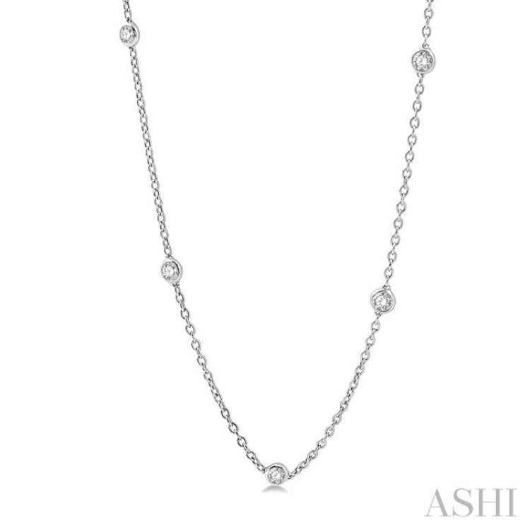 2.00 Ctw Round Cut Diamond Fashion Necklace in 14K White Gold