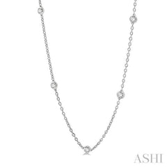 2.00 Ctw Round Cut Diamond Fashion Necklace in 14K White Gold