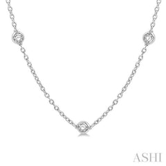 2.00 Ctw Round Cut Diamond Fashion Necklace in 14K White Gold