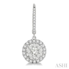 1 ctw Round Cut Diamond Lovebright Earrings in 14K White Gold