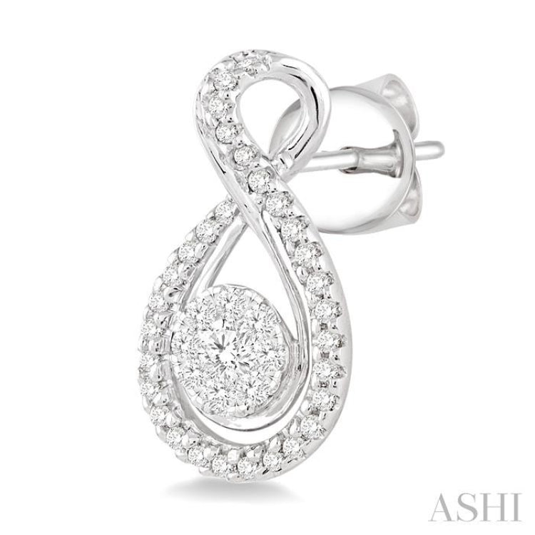 1/2 ctw Lovebright Round Cut Diamond Earrings in 14K White Gold