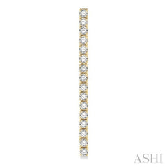 3 ctw Single Line Drop Round Cut Diamond Tennis Earring in 14K Yellow Gold