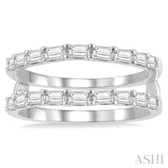 3/4 ctw Baguette Diamond Insert Ring in 14K White Gold