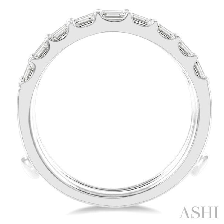 3/4 ctw Baguette Diamond Insert Ring in 14K White Gold