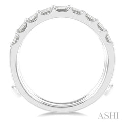 3/4 ctw Baguette Diamond Insert Ring in 14K White Gold