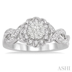 1/3 ctw Lovebright Round Cut Diamond Ring in 14K White Gold