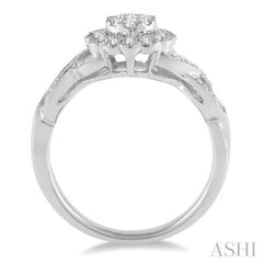 1/3 ctw Lovebright Round Cut Diamond Ring in 14K White Gold