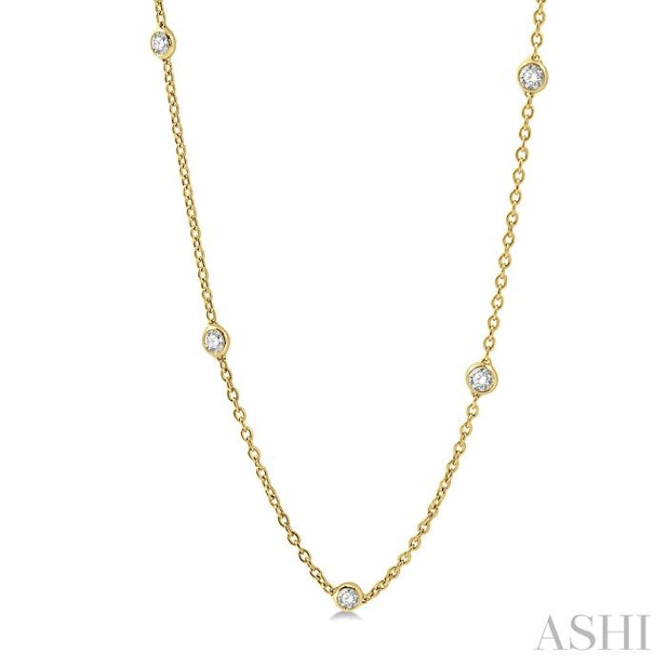 2.00 Ctw Round Cut Diamond Fashion Necklace in 14K Yellow Gold