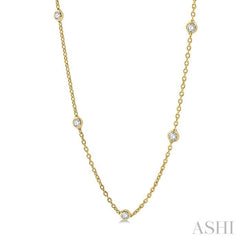 2.00 Ctw Round Cut Diamond Fashion Necklace in 14K Yellow Gold