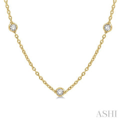 2.00 Ctw Round Cut Diamond Fashion Necklace in 14K Yellow Gold