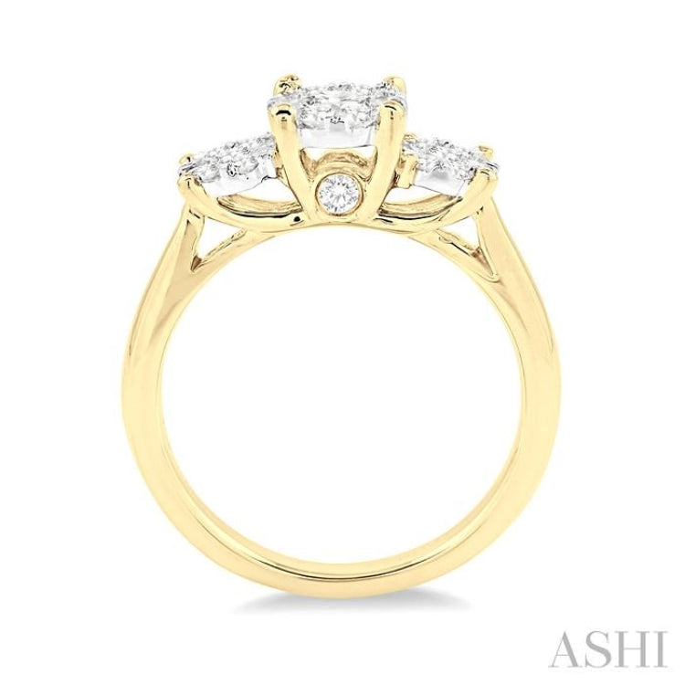1/2 ctw Lovebright Round Cut Diamond Ring in 14K Yellow and White Gold