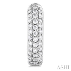 1/2 Ctw Triple Row Round Cut Diamond Fashion Huggies in 14K White Gold