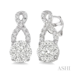1/3 ctw Lovebright Round Cut Diamond Earrings in 14K White Gold