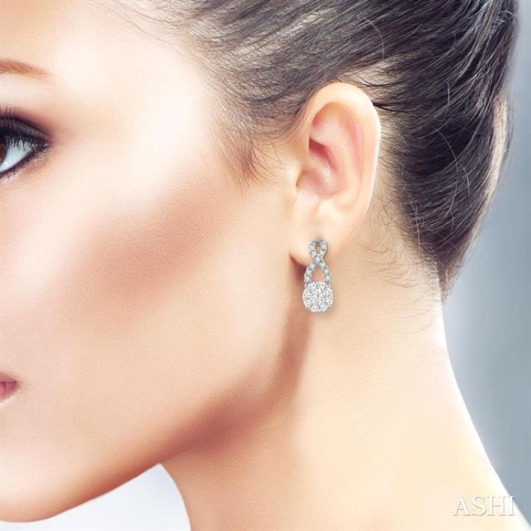1/3 ctw Lovebright Round Cut Diamond Earrings in 14K White Gold