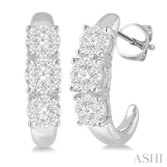 1/2 ctw Lovebright Round Cut Diamond Earrings in 14K White Gold
