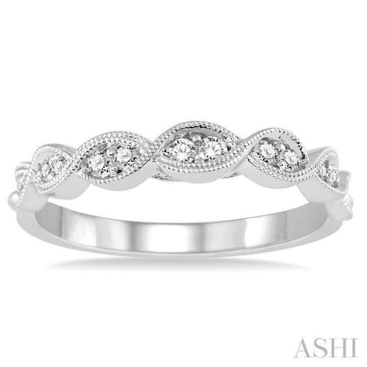 1/5 Ctw Round Diamond Wedding Band in 14K White Gold