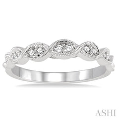 1/5 Ctw Round Diamond Wedding Band in 14K White Gold