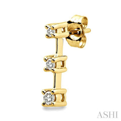 1/4 ctw Round Cut Diamond Earrings in 14K Yellow Gold