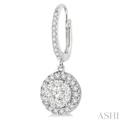 3/8 ctw Round Cut Diamond Lovebright Earrings in 14K White Gold