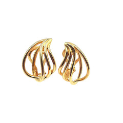 APPRAISED $1000- 14KT Yellow Gold Open Teardrop Style Earrings with Non-Pierced Omega Backs