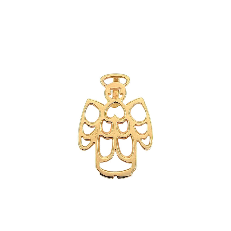 APPRAISED $550- 14KT Yellow Gold Openwork Angel Pendant