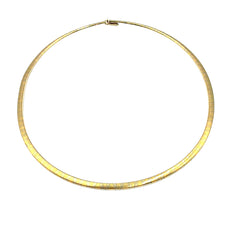 APPRAISED $5300- 14KT Two-Toned 4MM Omega Necklace with a Satin Finish