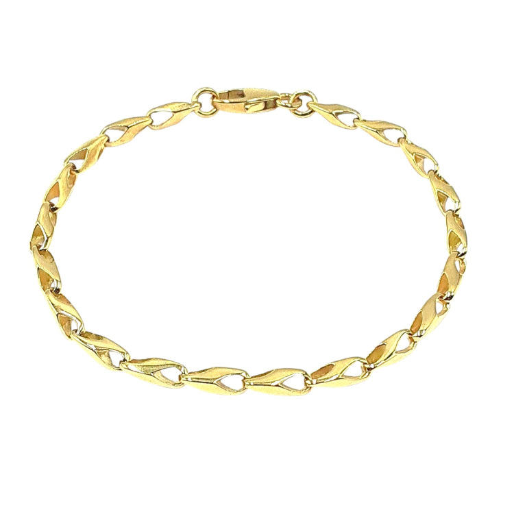 APPRAISED $2700- 18KT Yellow Gold Teardrop Link 7.5" Bracelet