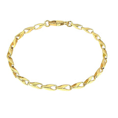 APPRAISED $2700- 18KT Yellow Gold Teardrop Link 7.5" Bracelet
