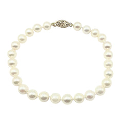 APPRAISED $500- 14KT Yellow Gold 7" Bracelet with 6MM Cultured Pearls