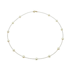 APPRAISED $425- 14KT Yellow Gold 13 Freshwater Pearl Wire Style Necklace