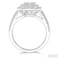 1 1/4 Ctw Baguette & Round Cut Fusion Diamond Ring in 14K White Gold