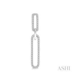 1/3 Ctw Paperclip Round Cut Diamond Earring in 14K White Gold