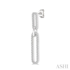 1/3 Ctw Paperclip Round Cut Diamond Earring in 14K White Gold
