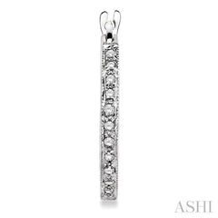 1/4 Ctw Round Cut Diamond Hoop Earrings in 14K White Gold
