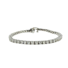 APPRAISED $10,700- 14KT White Gold Tennis Bracelet with 50 Round Brilliant Diamonds -T-4.35CT