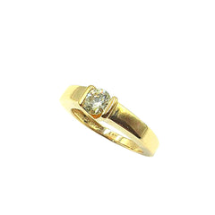 APPRAISED $2100- 14KT Yellow Gold Ring with 1 Round Brilliant Diamond -EST-.53CT (5.32x3.1) in a Bar Setting