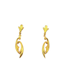 APPRAISED $150- 14KT Yellow Gold Bypass Design Dangle Earrings