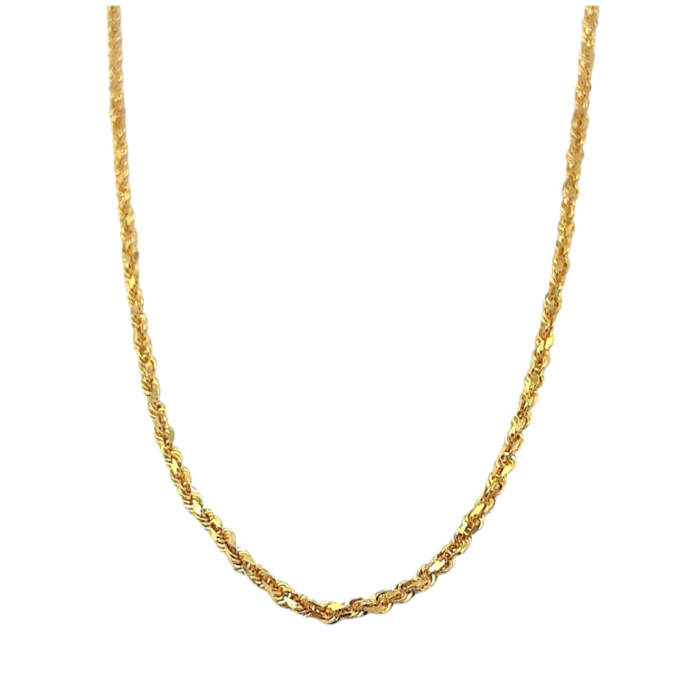 APPRAISED $1000- 14KT Yellow Gold 16" Diamond Cut Rope Chain