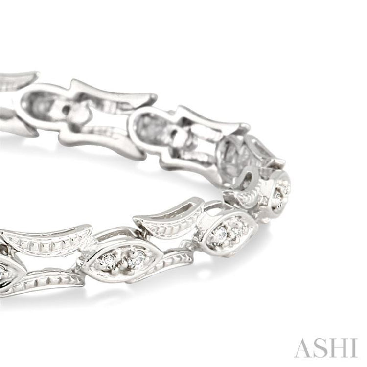 1/3 Ctw Marquise Shape Single Cut Diamond Link Bracelet in 14K White Gold