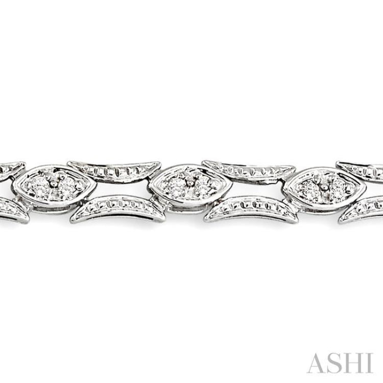 1/3 Ctw Marquise Shape Single Cut Diamond Link Bracelet in 14K White Gold