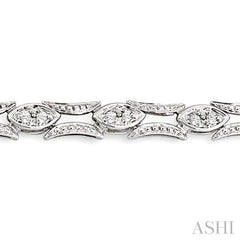 1/3 Ctw Marquise Shape Single Cut Diamond Link Bracelet in 14K White Gold