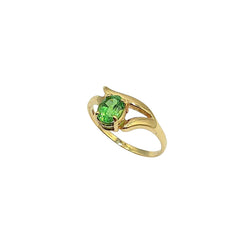 APPRAISED $500- 14KT Yellow Gold Ring with 1 Oval Green Garnet (6.2x4.7)