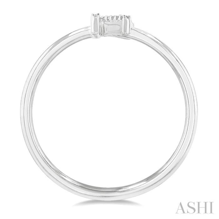 1/20 Ctw Initial 'K' Round Cut Diamond Fashion Ring in 10K White Gold